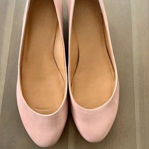 J. Crew Blush Pink Ballerina Flats with Gold Heel